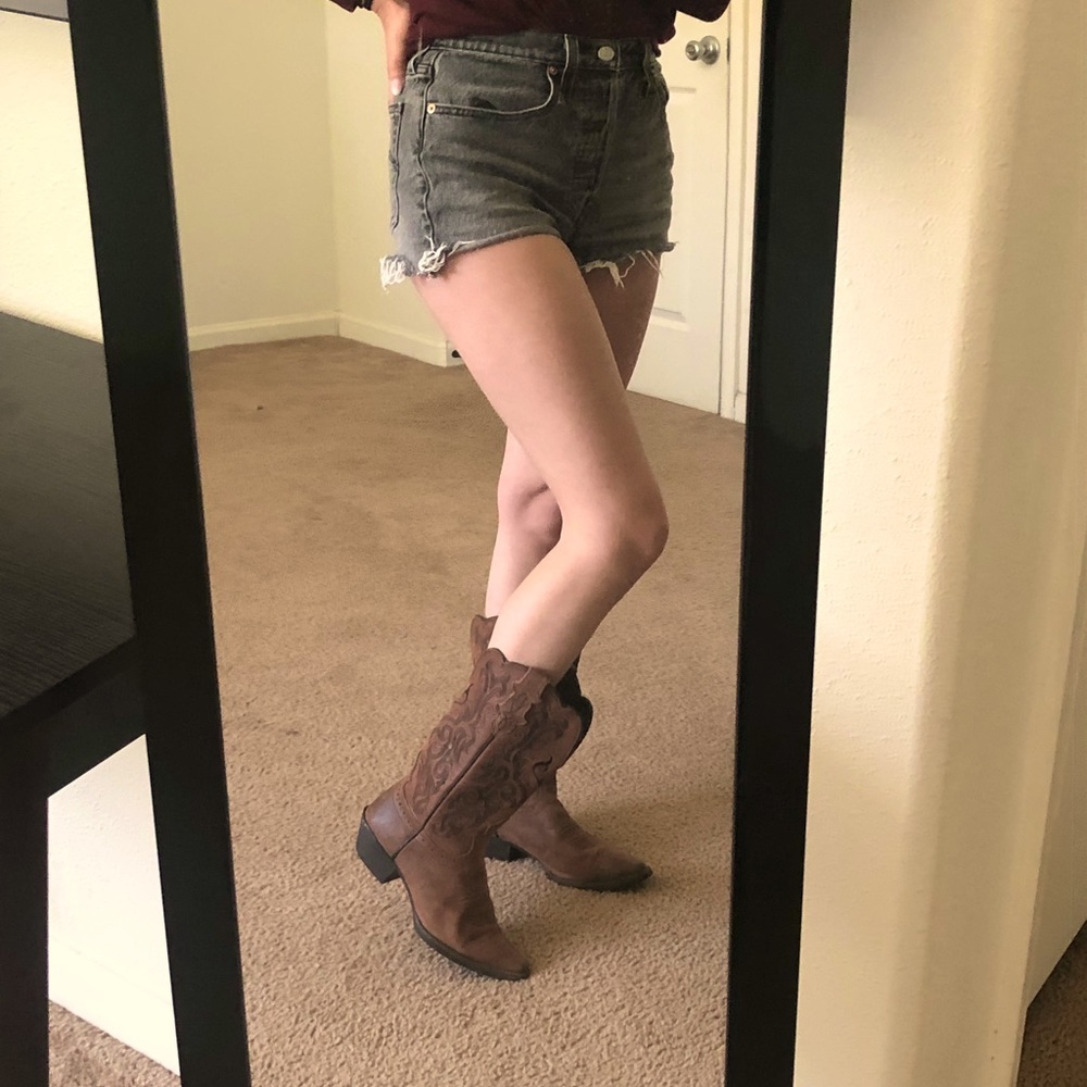 Brown Leather Cowboy Boots